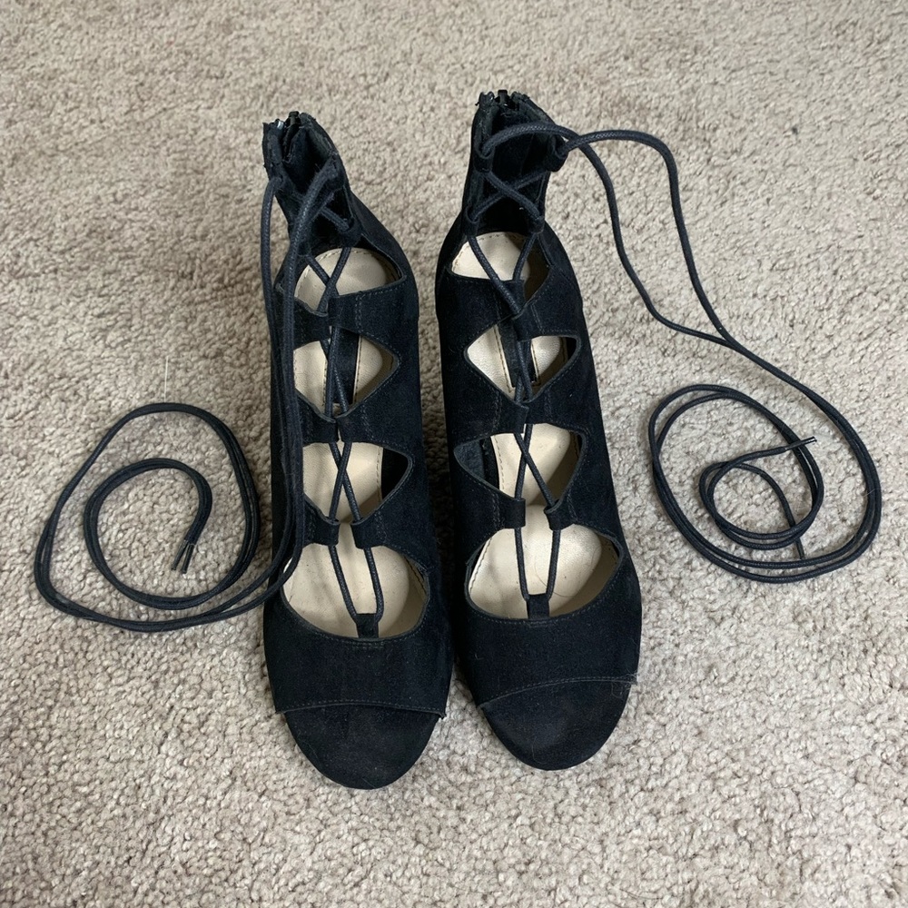 Forever 21 lace up wedges